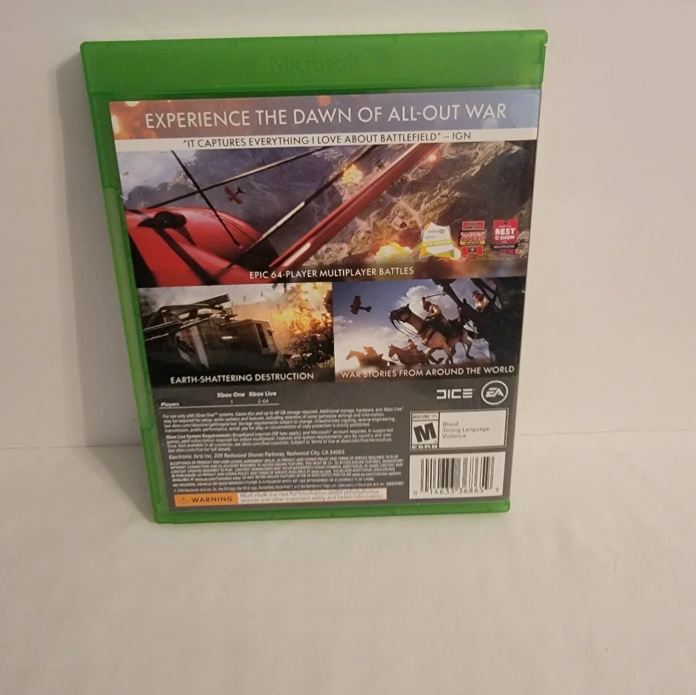 Battlefield 1 (Microsoft XBox One, 2016) TESTED